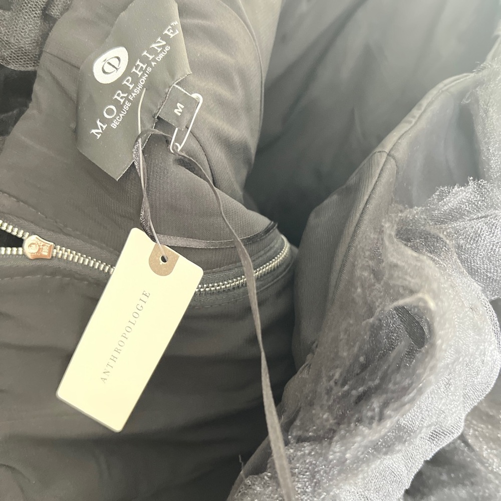 Anthropologie Morphine Fashion Madonna Strapless Tiered Tulle Asymmetric Dress - Picture 8 of 8